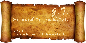 Gelencsér Teodózia névjegykártya